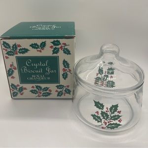 Indiana glass Christmas candy dish with lid